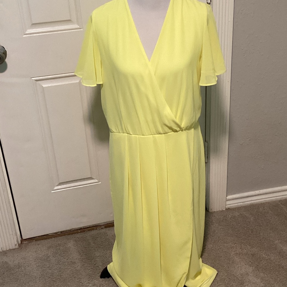 TFNC plus bridesmaid chiffon wrap front maxi dress 18